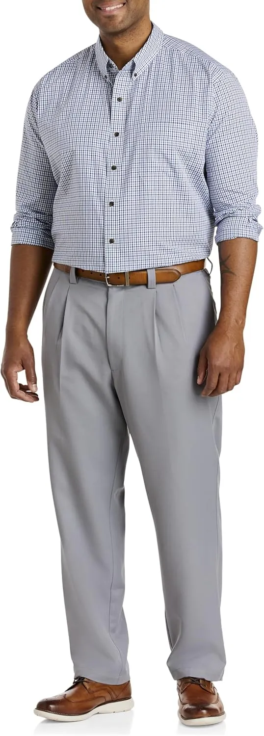 Oak Hill by DXL Men's Big and Tall Microfiber Waist-Relaxer Pants