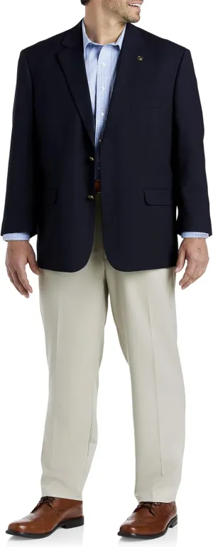 Oak Hill by DXL Men's Big and Tall Microfiber Waist-Relaxer Pants