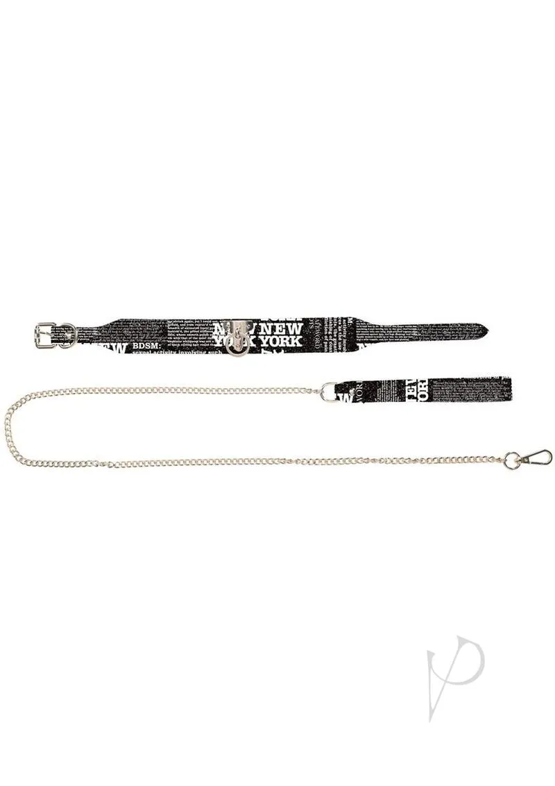 Ouch Ny Coll Collar Leash Blk