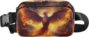 Phoenix Fire Black Fanny Pack Hip Bag Belt Bag for Women Man Fashion Waist Pack Water-repellent Crossbody Bag for Halloween Costumes Running Hiking Jogging Travel Sport