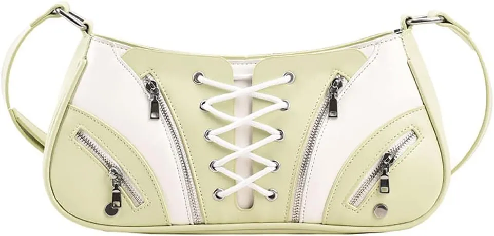 Punk Style Rivet Satchel Handbags Crossbody Bags Rivet Satchel Purses for Women PU Leather Shoulder Purses for Women's green