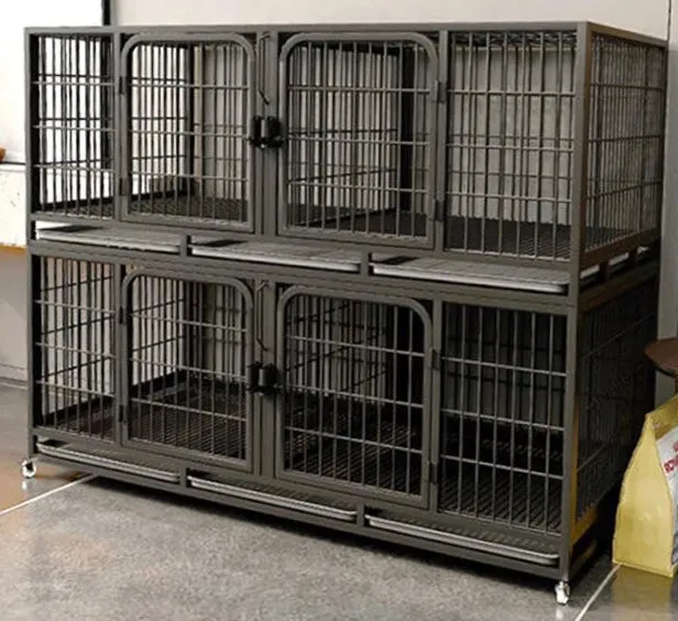 Quality steel breeders stacked cages 3 storeys high powder coated steel