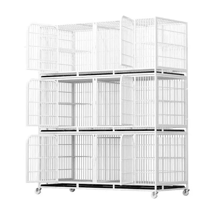 Quality steel breeders stacked cages 3 storeys high powder coated steel