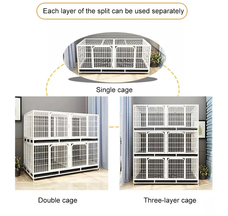Quality steel breeders stacked cages 3 storeys high powder coated steel