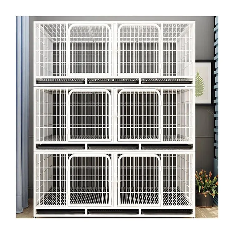 Quality steel breeders stacked cages 3 storeys high powder coated steel