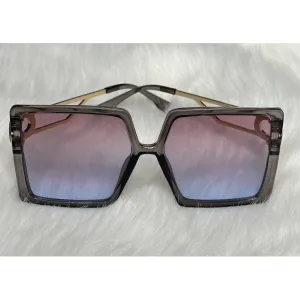 "DUBAI" Oversized Two-Tone Squared Sunglasses
