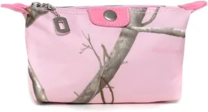 Realtree Pink Camouflage Fabric Cosmetic Bag w/ Faux Leather Trim - RT1-51943B APP/PK
