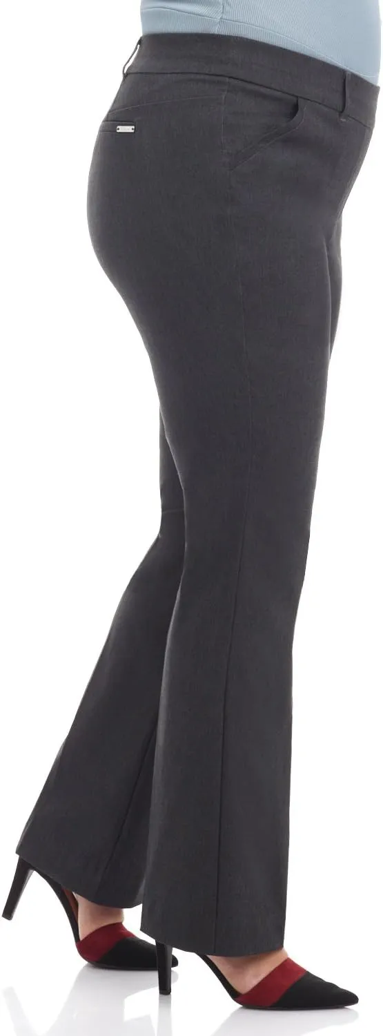 Rekucci Curvy Woman Ease into Comfort Barely Bootcut Plus Size Pant