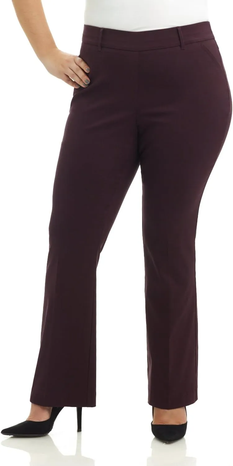 Rekucci Curvy Woman Ease into Comfort Barely Bootcut Plus Size Pant