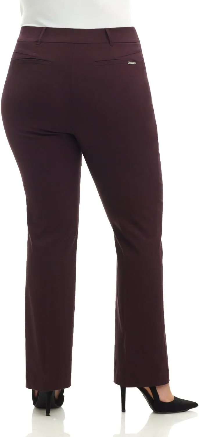 Rekucci Curvy Woman Ease into Comfort Barely Bootcut Plus Size Pant