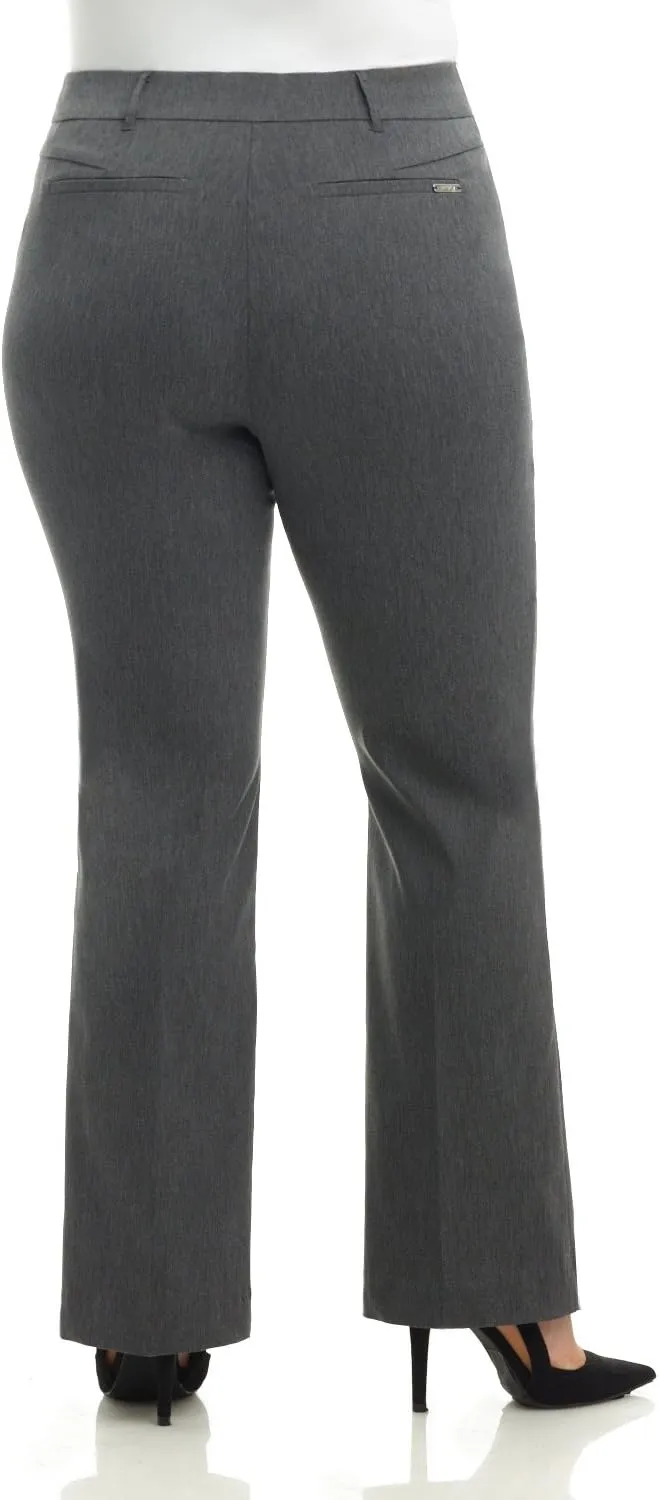 Rekucci Curvy Woman Ease into Comfort Barely Bootcut Plus Size Pant