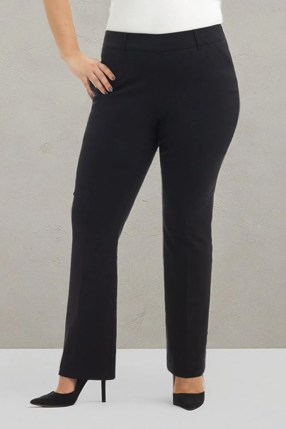 Rekucci Curvy Woman Ease into Comfort Barely Bootcut Plus Size Pant
