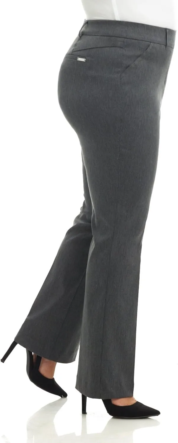 Rekucci Curvy Woman Ease into Comfort Barely Bootcut Plus Size Pant