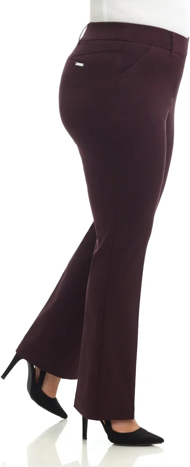 Rekucci Curvy Woman Ease into Comfort Barely Bootcut Plus Size Pant