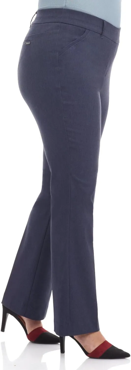 Rekucci Curvy Woman Ease into Comfort Barely Bootcut Plus Size Pant