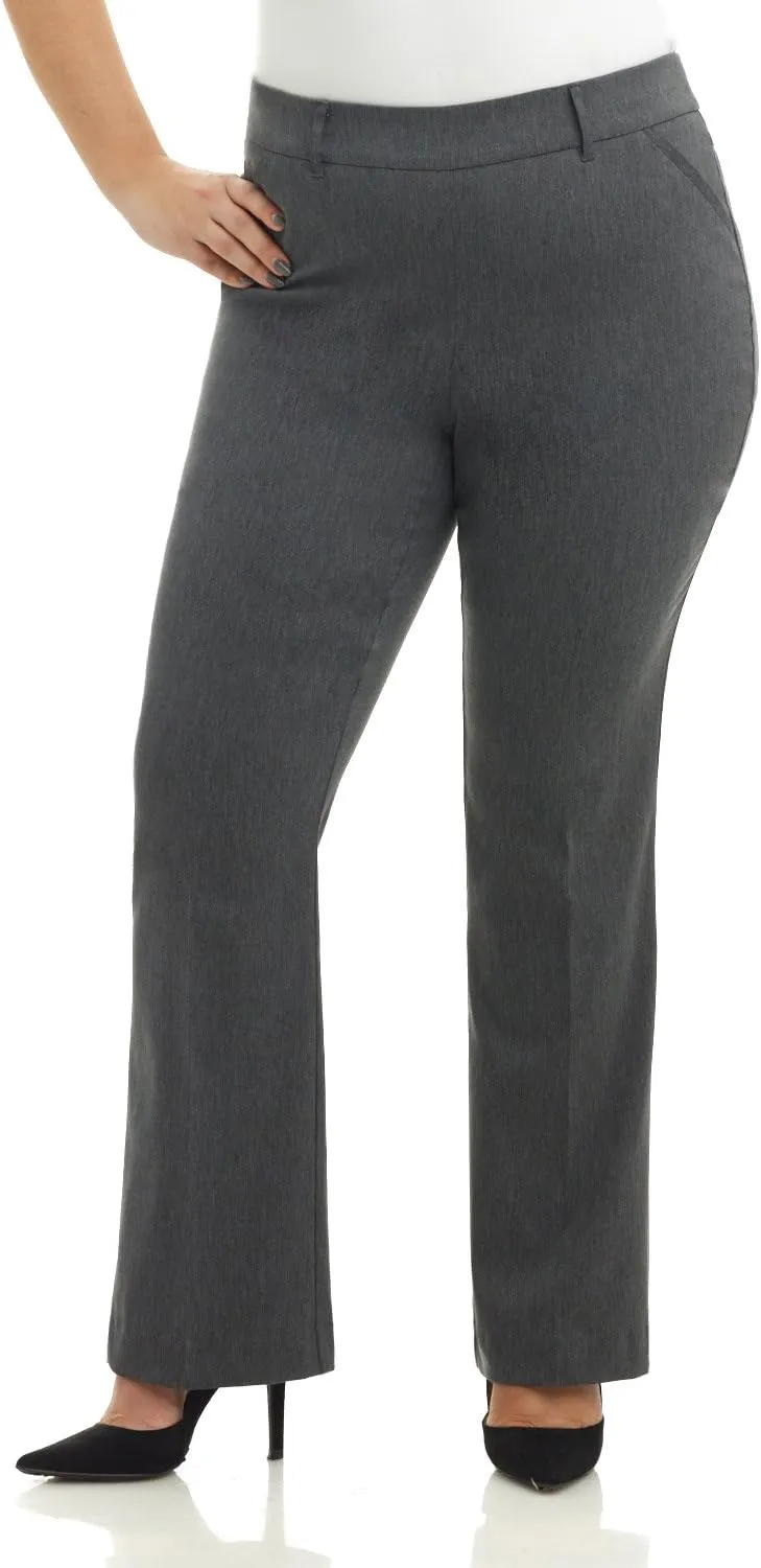 Rekucci Curvy Woman Ease into Comfort Barely Bootcut Plus Size Pant