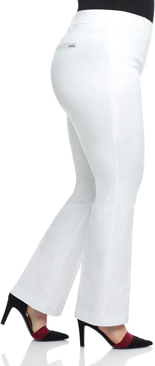 Rekucci Curvy Woman Ease into Comfort Barely Bootcut Plus Size Pant