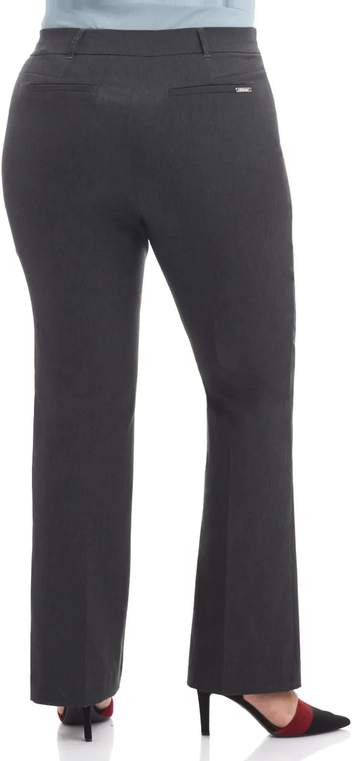 Rekucci Curvy Woman Ease into Comfort Barely Bootcut Plus Size Pant