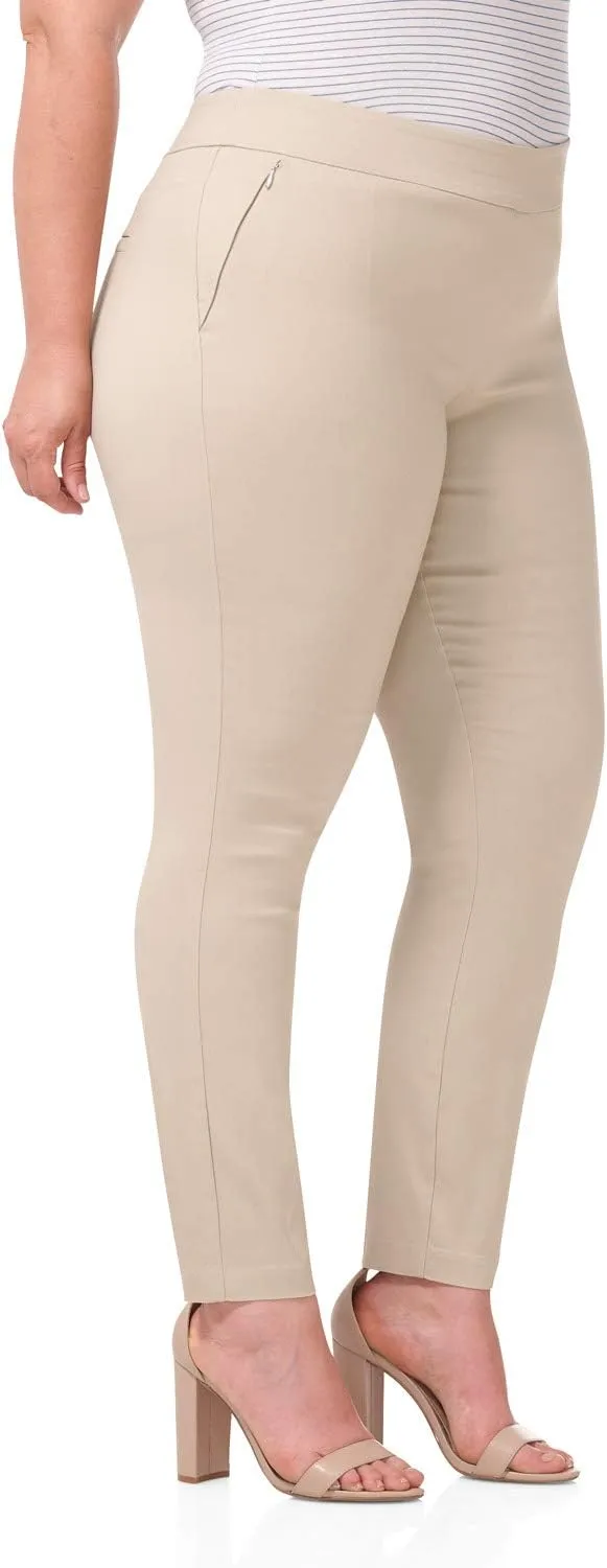 Rekucci Curvy Woman Ease into Comfort Skinny Plus Size Pant w/Tummy Control