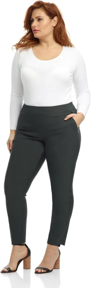 Rekucci Curvy Woman Ease into Comfort Skinny Plus Size Pant w/Tummy Control