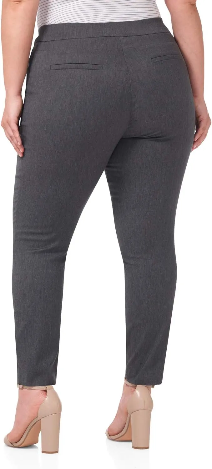 Rekucci Curvy Woman Ease into Comfort Skinny Plus Size Pant w/Tummy Control
