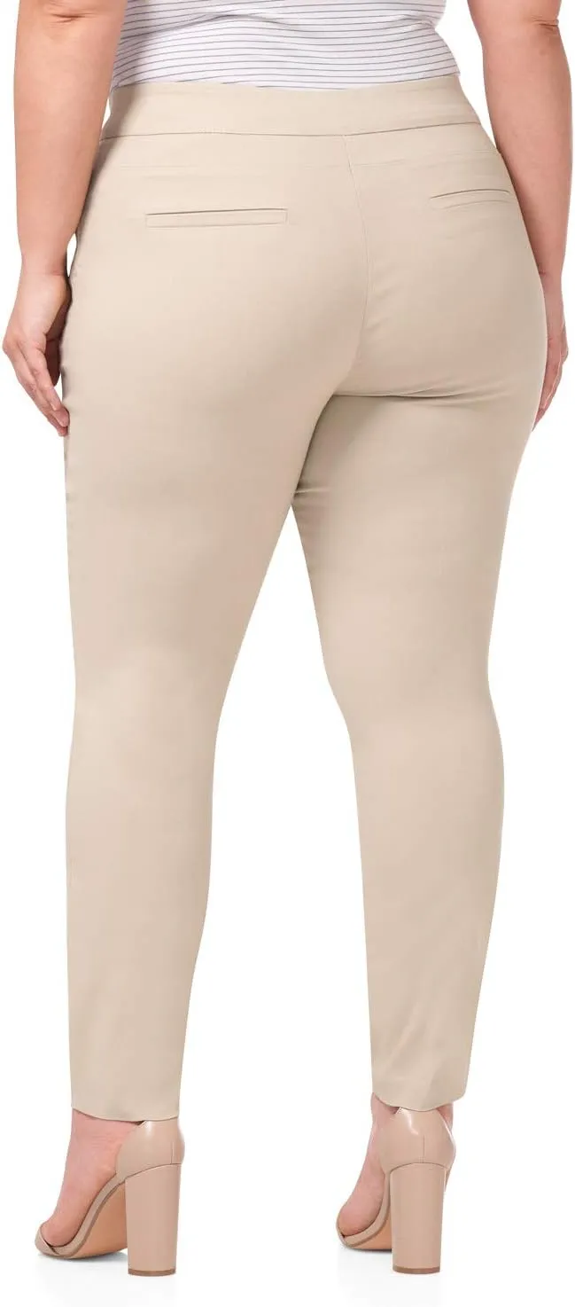 Rekucci Curvy Woman Ease into Comfort Skinny Plus Size Pant w/Tummy Control
