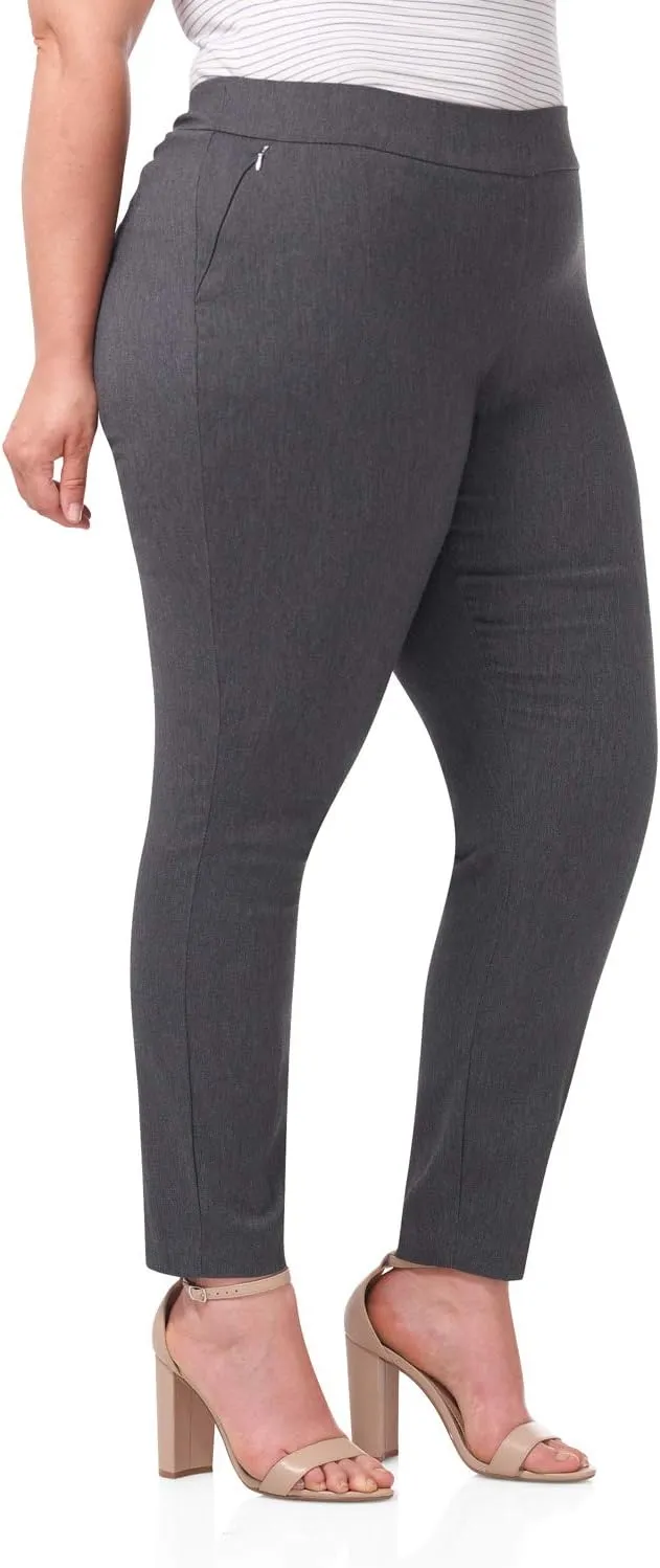 Rekucci Curvy Woman Ease into Comfort Skinny Plus Size Pant w/Tummy Control
