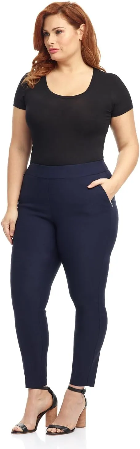 Rekucci Curvy Woman Ease into Comfort Skinny Plus Size Pant w/Tummy Control