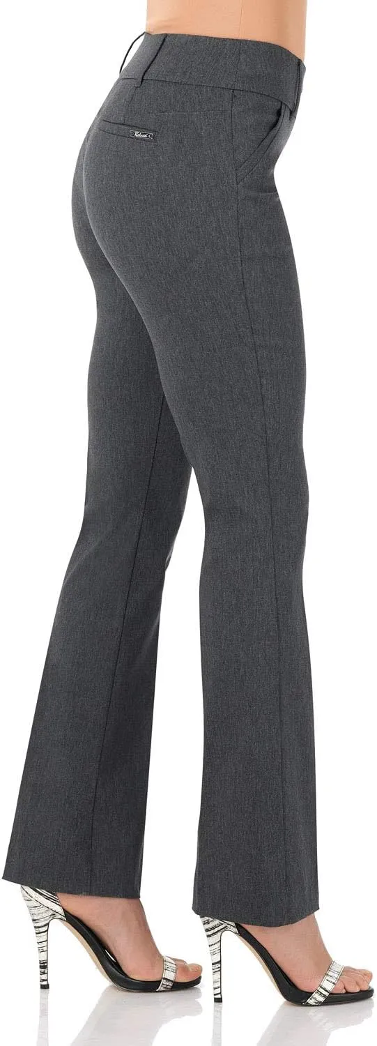 Rekucci Women's Ease into Comfort Classic Bootcut Pant w/Tummy Control