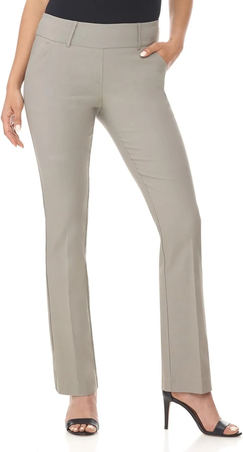 Rekucci Women's Ease into Comfort Classic Bootcut Pant w/Tummy Control