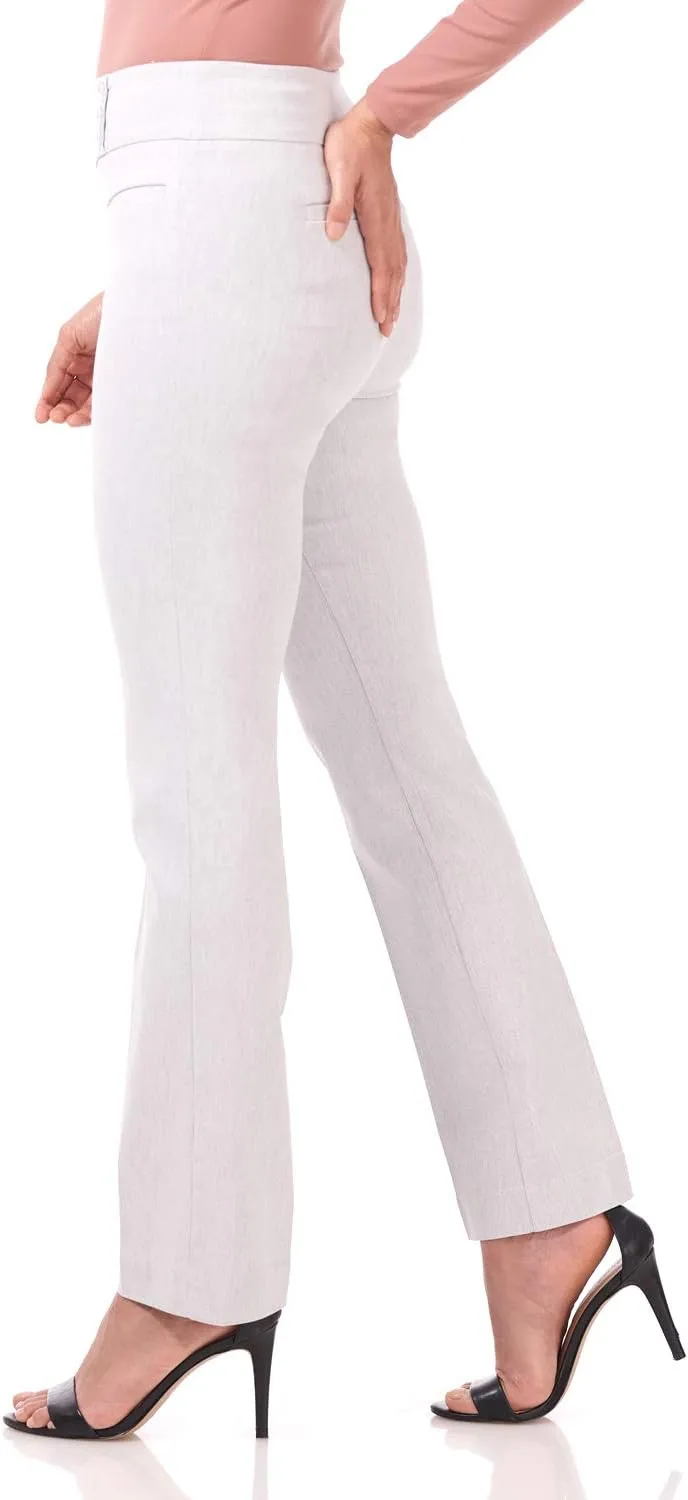 Rekucci Women's Ease Into Comfort Pull-On Straight Pant with Pockets