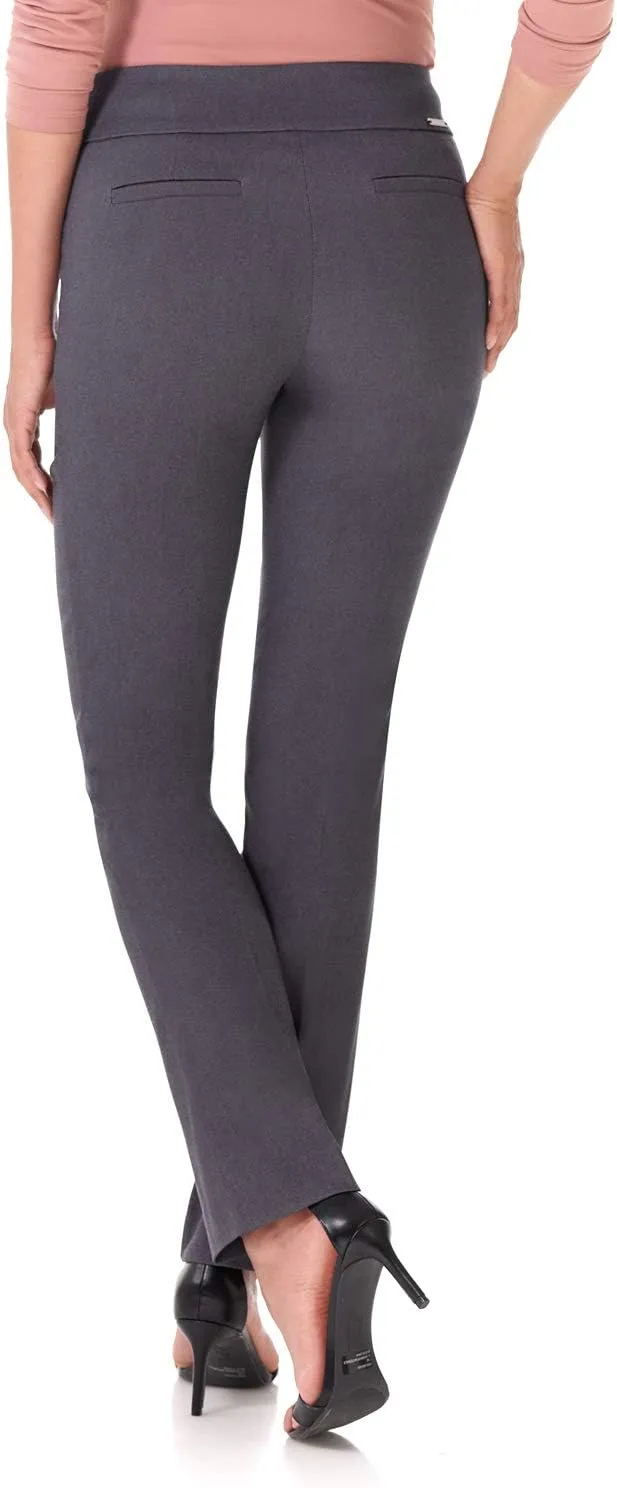 Rekucci Women's Ease Into Comfort Pull-On Straight Pant with Pockets