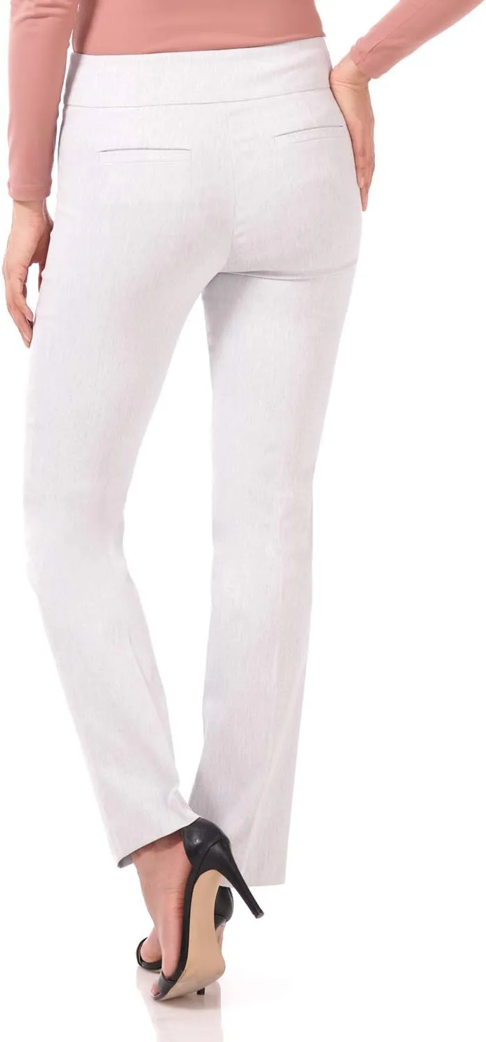 Rekucci Women's Ease Into Comfort Pull-On Straight Pant with Pockets