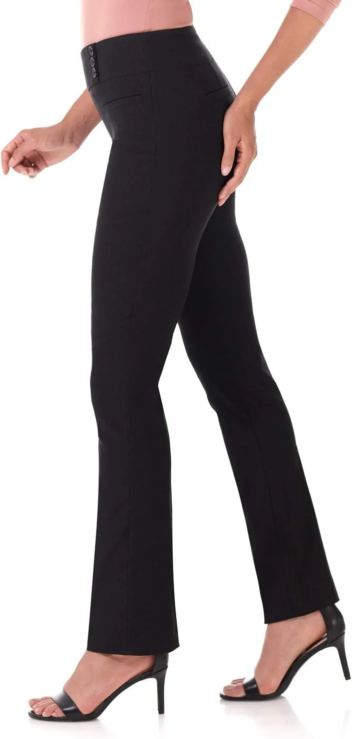 Rekucci Women's Ease Into Comfort Pull-On Straight Pant with Pockets