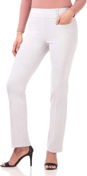 Rekucci Women's Ease Into Comfort Pull-On Straight Pant with Pockets