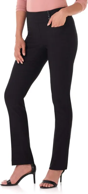 Rekucci Women's Ease Into Comfort Pull-On Straight Pant with Pockets