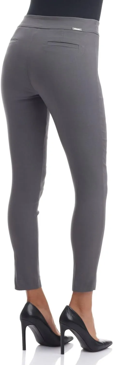Rekucci Women's Ease into Comfort Slim Ankle Pant with Snaps