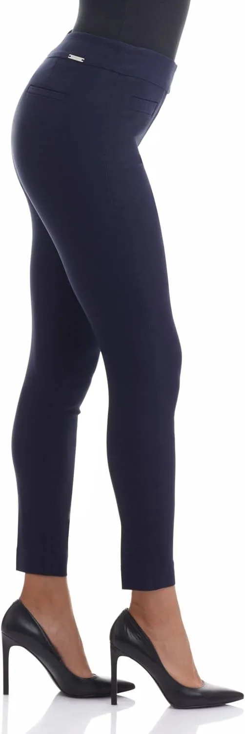 Rekucci Women's Ease into Comfort Slim Ankle Pant with Snaps