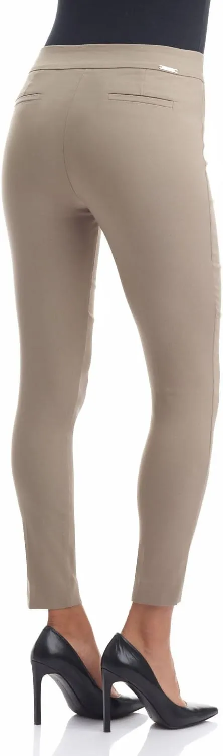 Rekucci Women's Ease into Comfort Slim Ankle Pant with Snaps