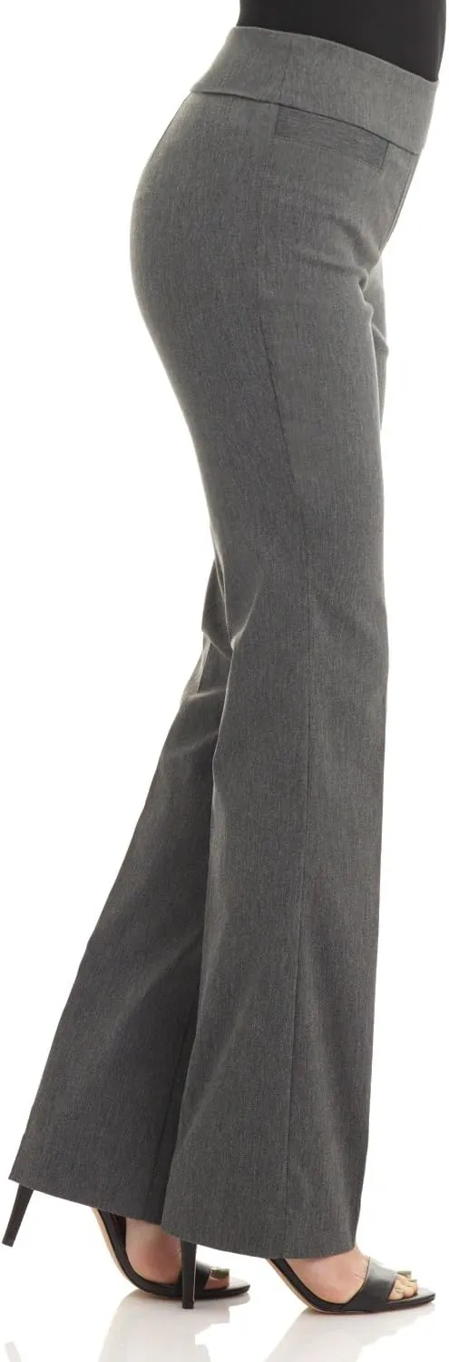 Rekucci Womens Ease into Comfort Stretchy Business Casual Bootcut Pull-On Everyday Office Pant in Regular/Tall/Petite Sizes