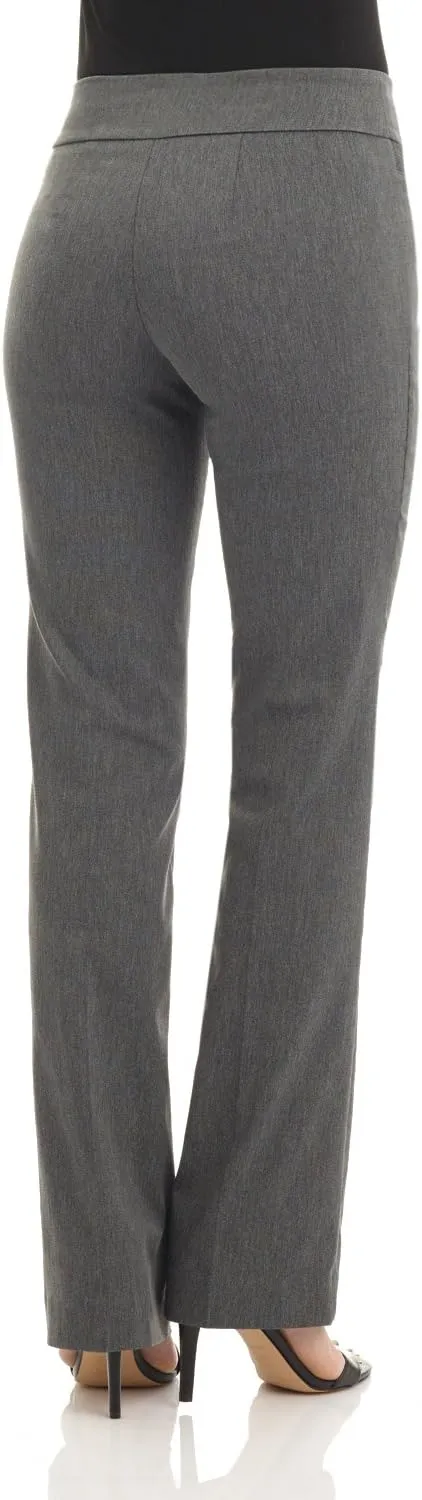 Rekucci Womens Ease into Comfort Stretchy Business Casual Bootcut Pull-On Everyday Office Pant in Regular/Tall/Petite Sizes
