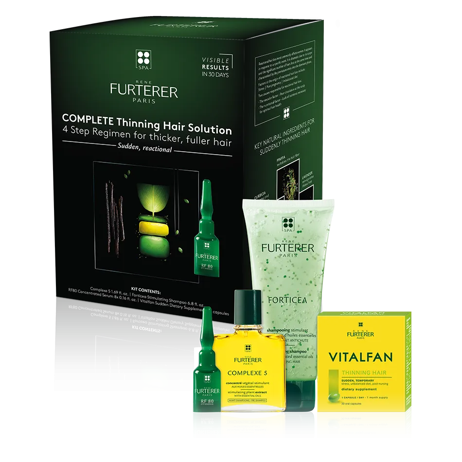 Rene Furterer COMPLETE THINNING HAIR SOLUTION 4-STEP KIT For Sudden, Temporary Thinning Hair