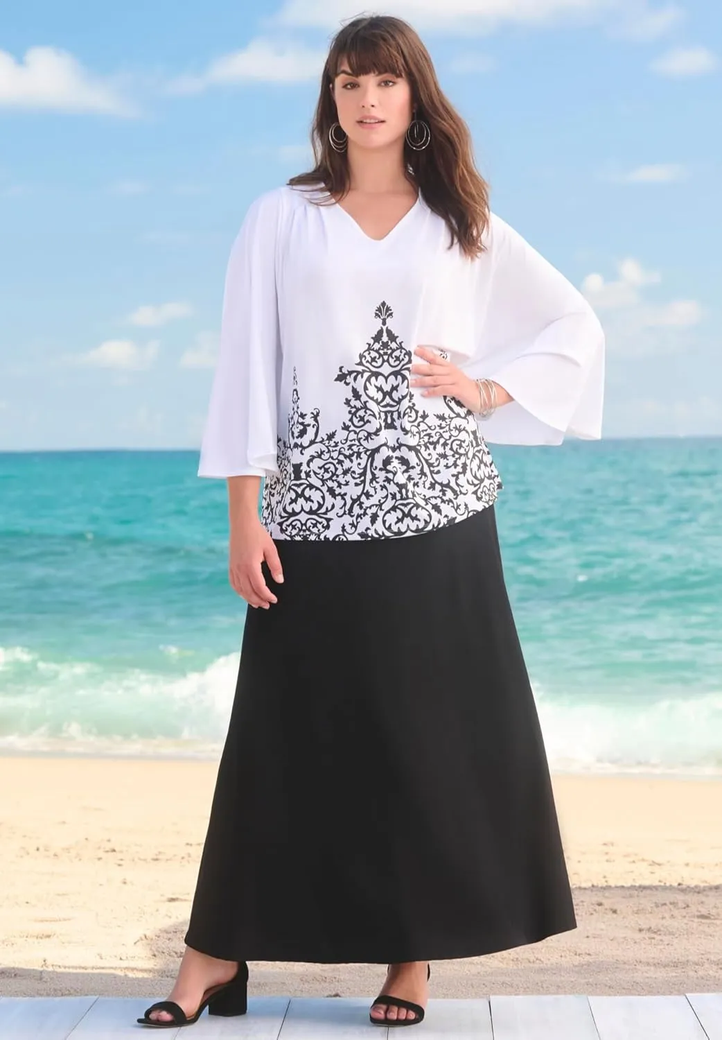Roaman's Women's Plus Size Ultrasmooth Fabric Maxi Skirt