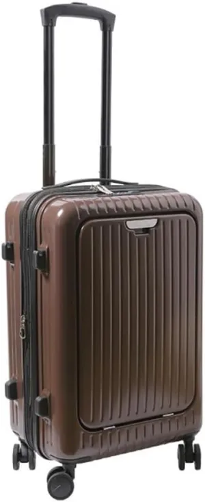 Suitcase Fashionable Zipper Suitcase For Men, 20-inch High-end Multi-function Double-row Spinner Suitcase For Women Suitcase Tags(Brown)