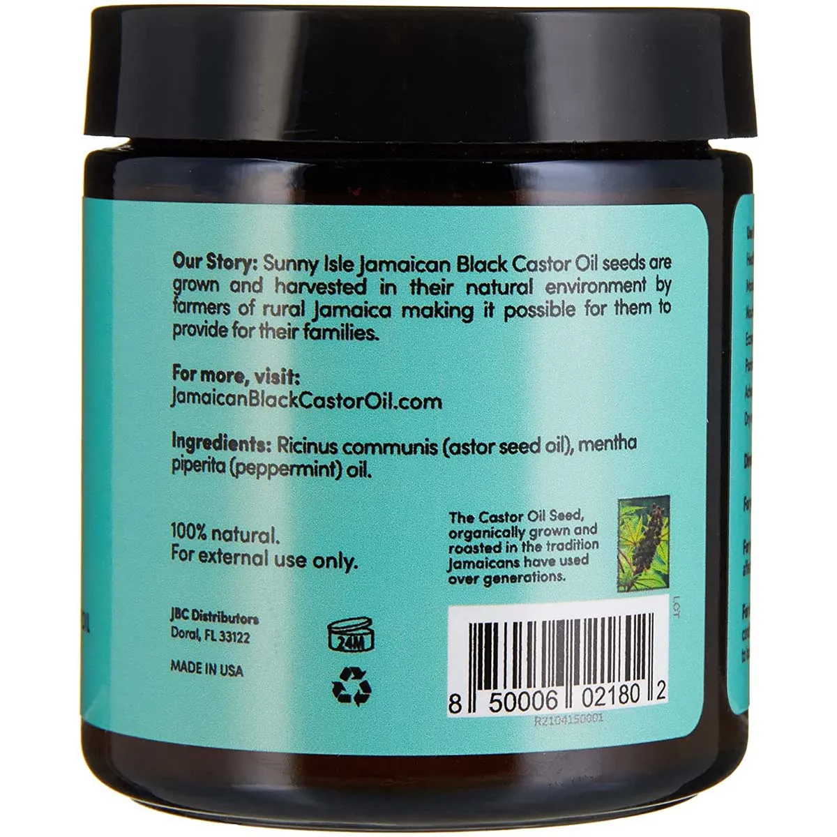Sunny Isle Jamaican Black Castor Oil Pure Butter with Peppermint Oil