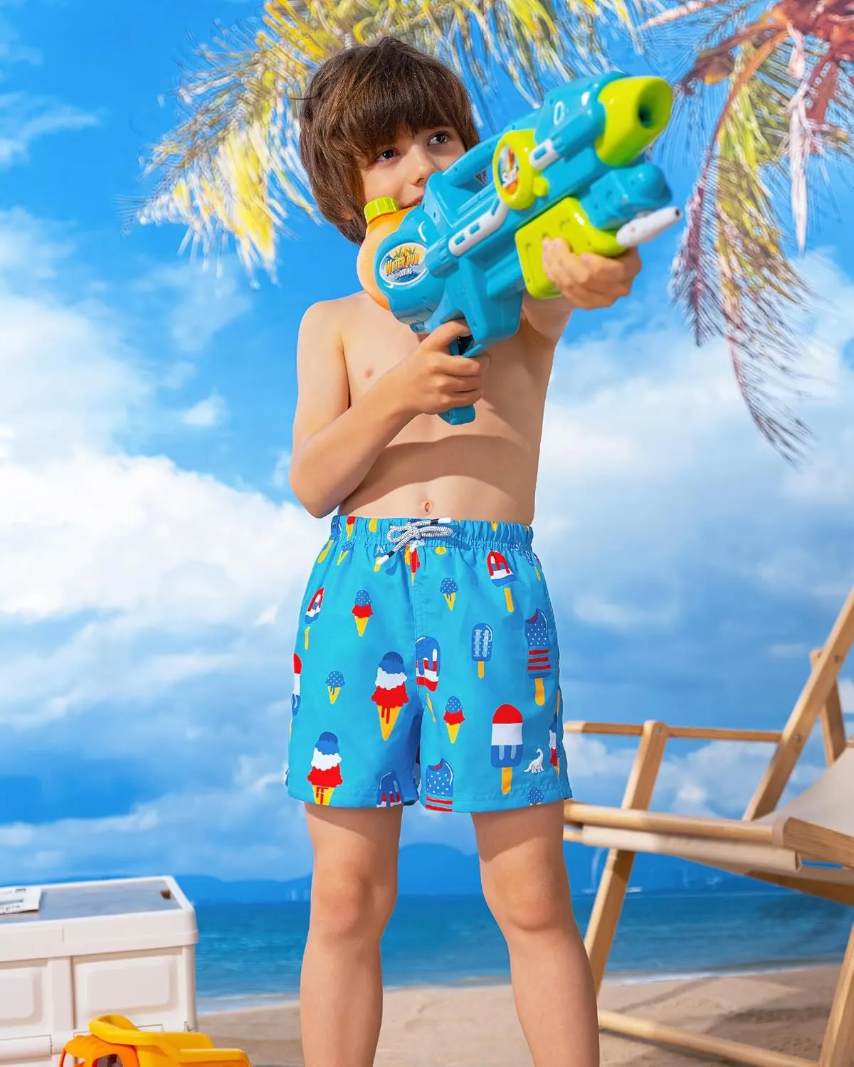 SURF CUZ Boys Swim Trunks Toddler Swim Shorts UPF 50  Bathing Suit for Boy Swimsuit Quick Dry Mesh Beach Boardshorts Swimwear