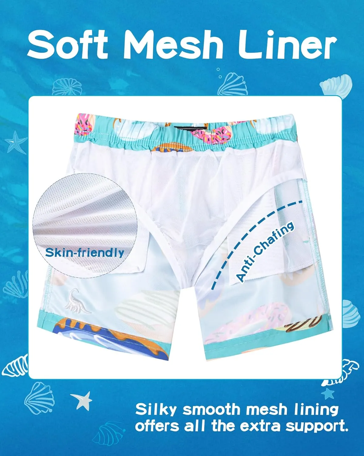 SURF CUZ Boys Swim Trunks Toddler Swim Shorts UPF 50  Bathing Suit for Boy Swimsuit Quick Dry Mesh Beach Boardshorts Swimwear