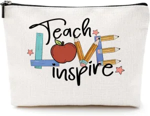Teacher Gifts: Makeup Bag - Funny & Unique Teacher Appreciation Gifts for Women - Inspire Love