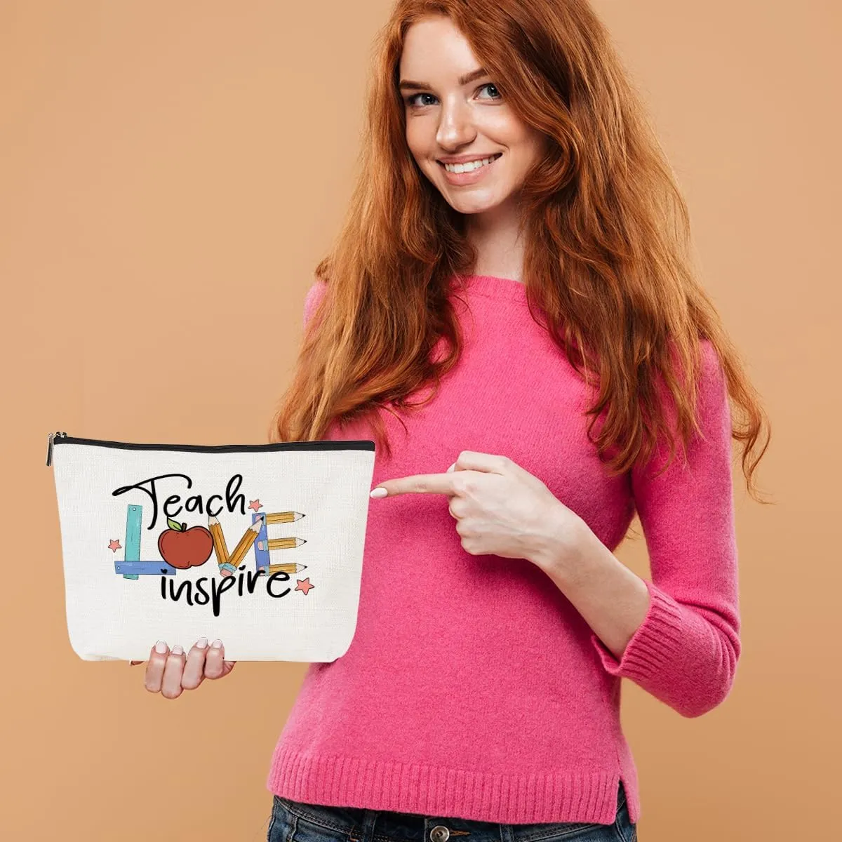 Teacher Gifts: Makeup Bag - Funny & Unique Teacher Appreciation Gifts for Women - Inspire Love