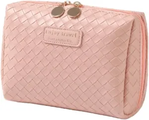 Travel Makeup Bag, Waterproof Toiletry Bag Large Capacity Cosmetic Bag Simplistic, Makeup Organizer Cute Aesthetic (Pink-Small)